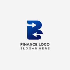 Digital Finance Logo with Focus on Arrow and Letter B