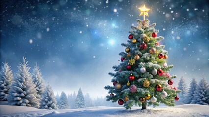 Obraz premium Christmas Tree with Decorations, winter, festive, winter, festive, garlands