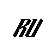 RU monogram logo design letter text name symbol monochrome logotype alphabet character simple logo