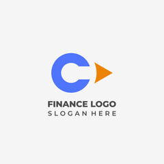 Bold Finance Logo with Letter C and Arrow Symbol