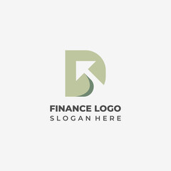 Professional Finance Logo Featuring Letter D and Modern Arrow