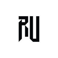 RU monogram logo design letter text name symbol monochrome logotype alphabet character simple logo