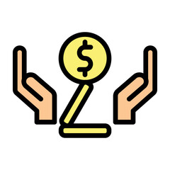 Risk Analysis Vector Filled Icon Design