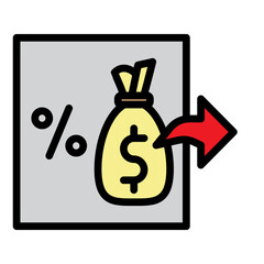 Dividend Payout Ratio Vector Filled Icon Design