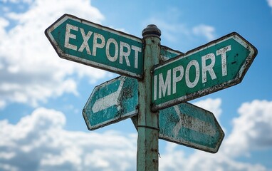 Signpost Indicating Export and Import Directions