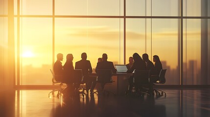 A group of diverse office workers work together at a table.