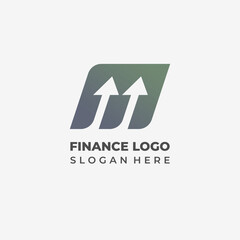 Modern Minimalist M Letter Design with Finance Arrow Sign