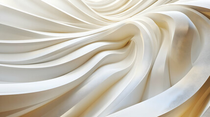 Obraz premium A close-up of flowing, textured fabric in soft, creamy tones.
