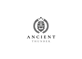 Ancient greek zeus logo design. Vintage zeus logo vector