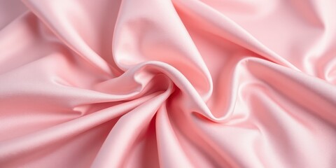 Obraz premium Soft pastel pink satin exudes elegance with its silky texture; subtle wrinkles enhance its gentle charm