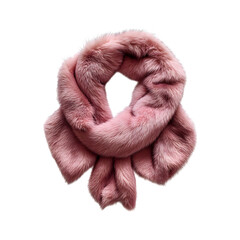 Faux Fur Scarf in Dusty Pink Isolated on Transparent Background
