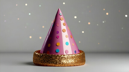  "Colorful Birthday Party Hat Isolated on Transparent Background"