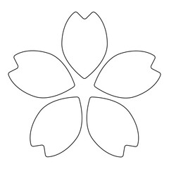 シンプルな桜の花の線画