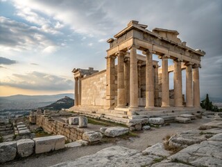 Fototapeta premium Ancient Eleusis Propylaia, AI portrait photography, Greece.
