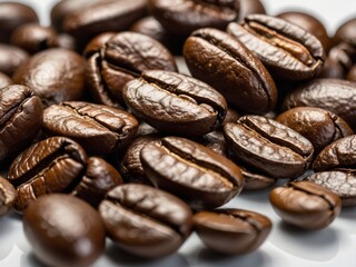 Fototapeta premium Close-up photograph of roasted coffee beans texture