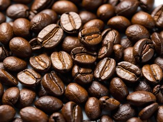 Obraz premium Close-up photograph of roasted coffee beans texture