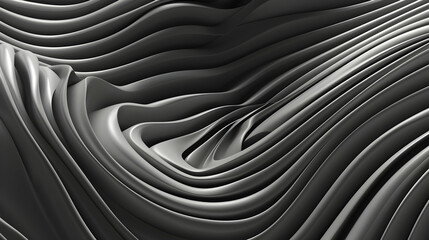 Obraz premium Abstract waves in black and white create a dynamic, flowing texture.