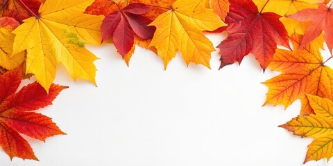 Fototapeta premium Autumn Leaves Frame from Above