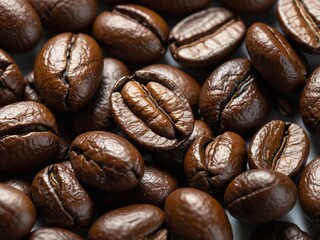 Fototapeta premium Close-up photograph of roasted coffee beans texture