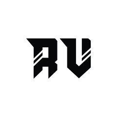 RV monogram logo design letter text name symbol monochrome logotype alphabet character simple logo