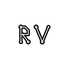 RV monogram logo design letter text name symbol monochrome logotype alphabet character simple logo