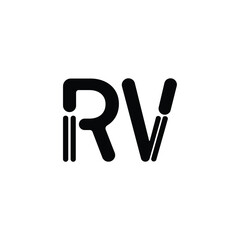 RV monogram logo design letter text name symbol monochrome logotype alphabet character simple logo