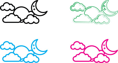 Simple cartoon bus icons, minimalist line drawings, vibrant neon colors, front view buses, playful transportation symbols, geometric vehicle shapes, outlined vehicle designs, colorful public transit l