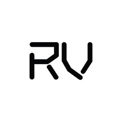 RV monogram logo design letter text name symbol monochrome logotype alphabet character simple logo