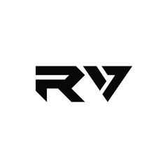 RV monogram logo design letter text name symbol monochrome logotype alphabet character simple logo