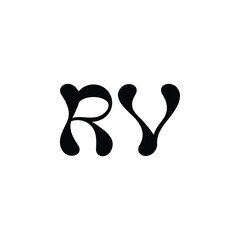 RV monogram logo design letter text name symbol monochrome logotype alphabet character simple logo