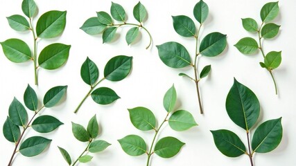 Obraz premium Eucalyptus Leaf Pattern on White Background