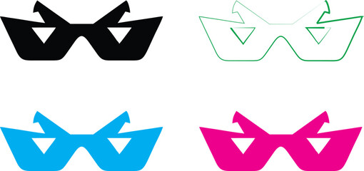 Simple cartoon bus icons, minimalist line drawings, vibrant neon colors, front view buses, playful transportation symbols, geometric vehicle shapes, outlined vehicle designs, colorful public transit l