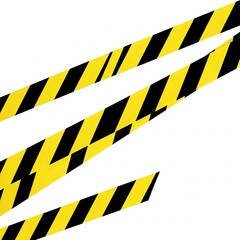 yellow and black caution tape striped barrier warning isolated on white background