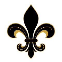 black and gold fleur de lis graphic design element  symbol of french royalty and heritage