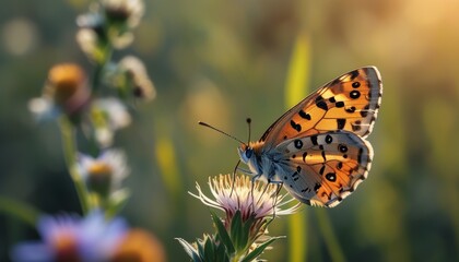 Fototapeta premium Close-up of a Butterfly with Heart-Shaped Wings