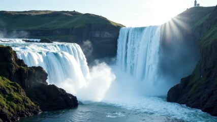 a large waterfall in the wilds far from the city