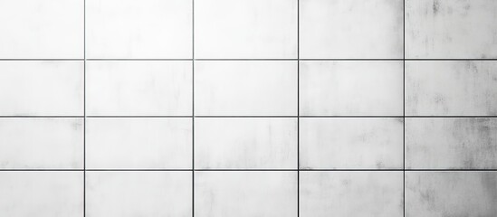 Gray tile wall with a pattern grid and rough texture.