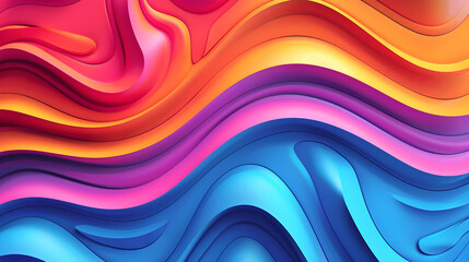 Fototapeta premium A vibrant abstract design featuring flowing waves in bright colors.