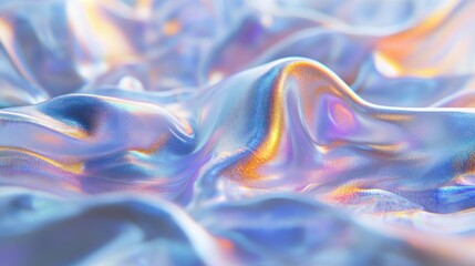 Fototapeta premium Iridescent fabric folds, studio shot, abstract background, textile design