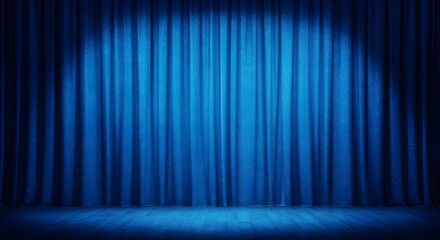 blue stage curtains