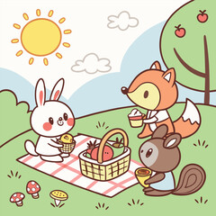 Fototapeta premium easter bunny and eggs