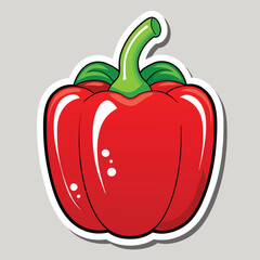 Red paprika / Bell Pepper sticker Suitable for Culinary Theme, Food Theme, Vegetables Theme, Agriculture Theme, Infographics and Other Graphic Related Assets.