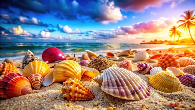 Pictures of cockleshells on the beach