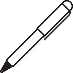 Black and White Pen Icon – Minimalist Digital Illustration