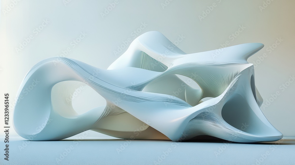 Poster an abstract futuristic shape with a sleek, 3d render showcases cutting-edge design and modern aesthe