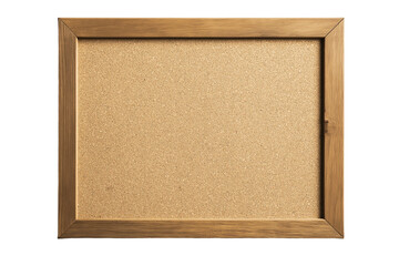 cork bulletin board isolated on transparent white background, clipping path