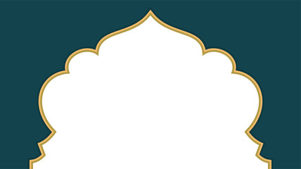 Islamic Ornamental Background with Elegant Gold Arch