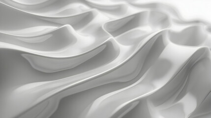 Obraz premium A close-up of smooth, flowing white fabric creating a dynamic, textured surface.