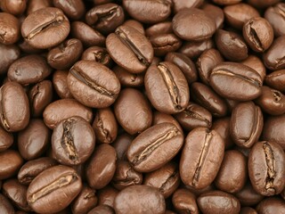 Fototapeta premium Close up of roasted coffee beans