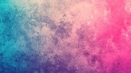 Obraz premium An abstract gradient background blending pink, blue, and purple hues with a grainy noise texture. This retro-inspired design creates a visually striking banner with a nostalgic and artistic flair.